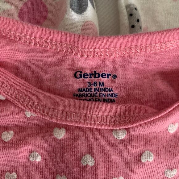 Gerber Bodysuits Bundle Baby Girl 3-6M Short Sleeve White Pink Polka Elephants - Picture 4 of 8